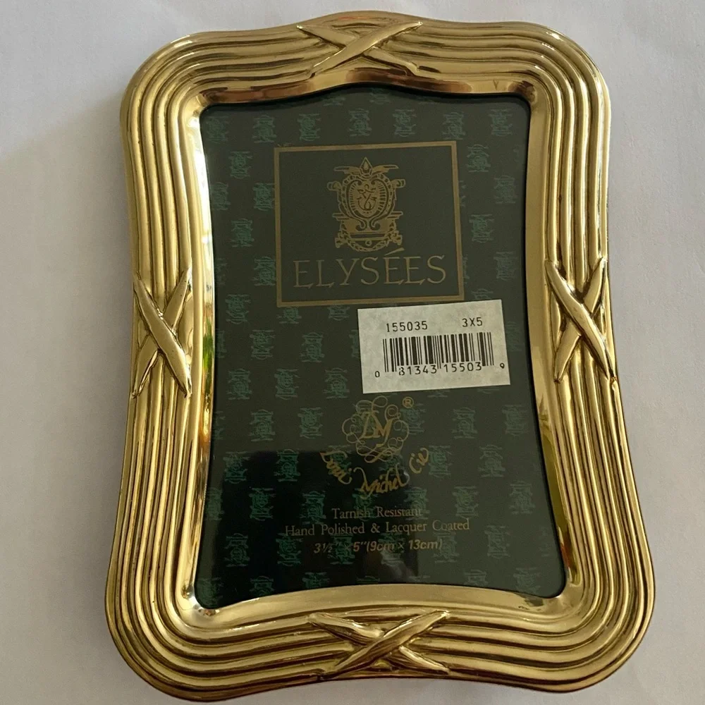 Elysees Loui Michel Cie Brass Picture Frame 3,5” x 5” Tarnish Resistant